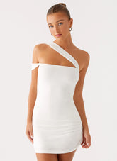 Lena Ruched Mini Dress - Ivory