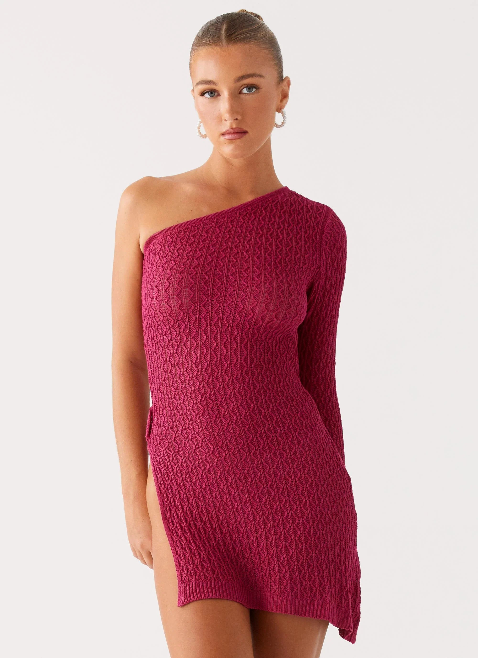 Medda Knit Mini Dress - Hot Pink