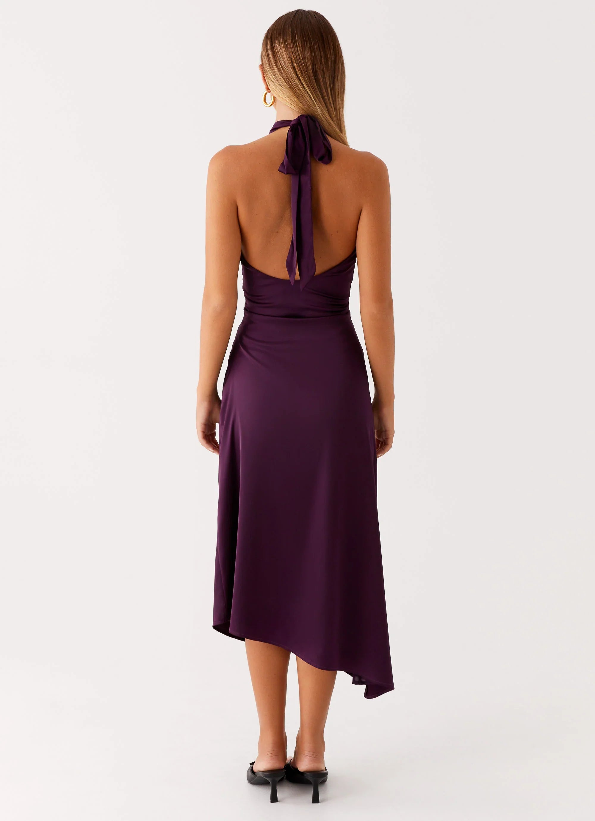 Casta Halterneck Midi Dress - Plum